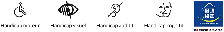 handicap moteur, handicap visuel, handicap auditif, handicap cognitif, Tourisme et handicap République française