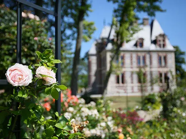 Photo du jardin de la roseraie du centre d'art contemporain