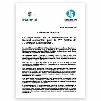 Couverture du communiqué de presse