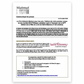 Couverture du communiqué de presse