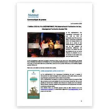 Couverture du communiqué de presse