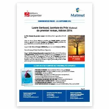 Couverture du communiqué de presse