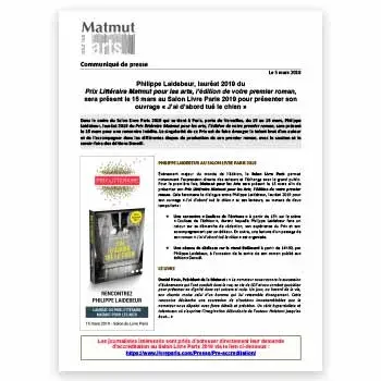Couverture du communiqué de presse