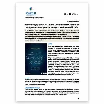 Couverture du communiqué de presse