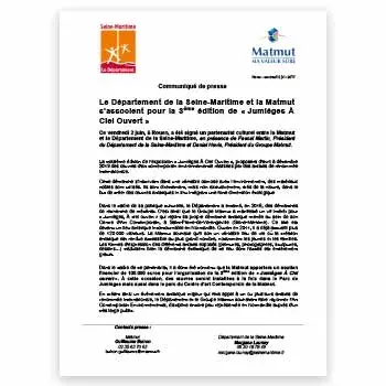 Couverture du communiqué de presse