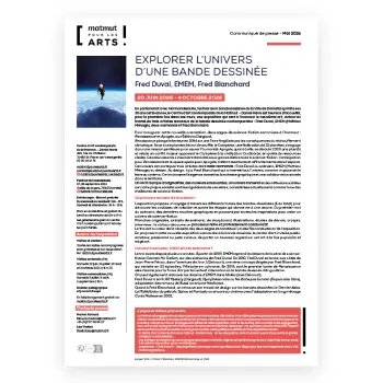Communiqué de presse de l'exposition "Explorer l'univers d'une bande dessinée" du 20 juin au 4 octobre 2026 au Centre d'art contemporain de la Matmut - Daniel Havis